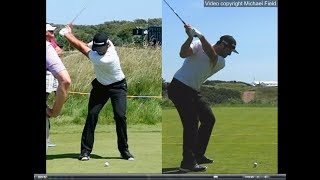 Jon Rahm golf swing  Long Iron faceon amp downtheline July 2017 [upl. by Jaeger]