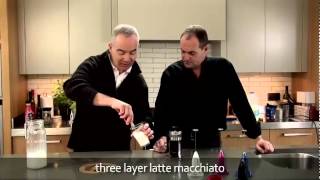 aerolatte  milk frother makes three layer caffè latte macchiato [upl. by Ahsatniuq50]