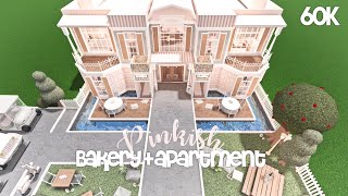 Pink Bakery  Apartment  Bloxburg Build [upl. by Hareehahs]