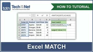 How to use the MATCH function in Excel [upl. by Froma123]