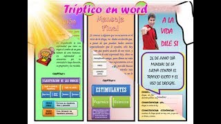 TRIPTICO EN WORD PASO A PASO [upl. by Ydnis]