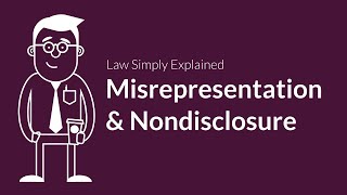 Misrepresentation and Nondisclosure  Contracts  Defenses amp Excuses [upl. by Oriaj]