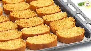 Homemade Toast Biscuit Milk Rusk Recipe by Tiffin Box for kids  Sweet Bread Rusk Tea rusk Recipe [upl. by Atikehs]