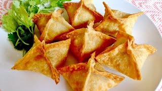 How to Easily Master Crab Rangoon at Home 炸蟹角 CiCi Li  Asian Home Cooking Recipes [upl. by Rodgiva]