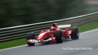 Ferrari F1 V8 amp V10  Close Call Fly Bys SUPER Sounds [upl. by Avot]