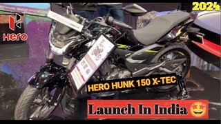 Finally 🤩 Hero Going To Launch Hunk 150 XTech In India 2024  Date Specs Here [upl. by Jaunita]