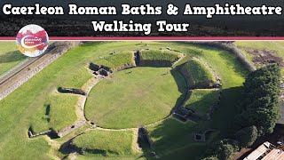 CAERLEON ROMAN BATHS amp AMPHITHEATRE WALES  Walking Tour  Pinned on Places [upl. by Konrad]