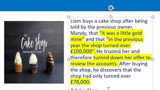 How to apply misrepresentation Liam cupcake scenario [upl. by Allen]