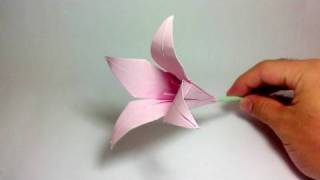 Origami Flower  Lily 100th video [upl. by Ginelle]