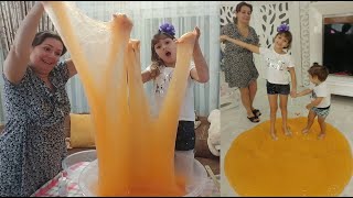 Sizce kaç kilo Salona slime serdik Dev turuncu slime [upl. by Zelle565]