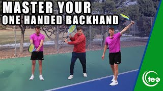 How To Master The One Handed Backhand Tennis Lesson [upl. by Aivonas]