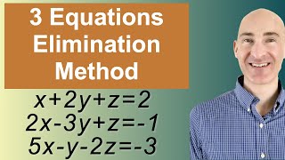 Solving Systems of 3 Equations Elimination [upl. by Cherilynn]