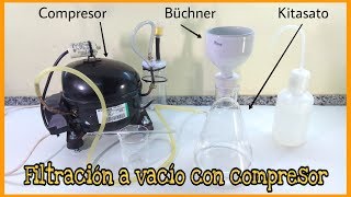 FILTRACIÓN A VACÍO BÜCHNER  KITASATO  COMPRESOR DE FRIGORÍFICO [upl. by Cuyler235]