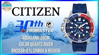 Dive Beast  New Citizen Promaster Aqualand 200m Solar Quartz Diver BN203801L Unbox amp Review [upl. by Uolyram]