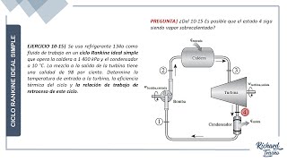 TERMO  Ejercicio 1015 Ciclo Rankine Ideal Simple [upl. by Ghiselin]