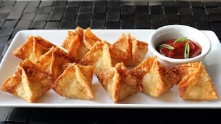 Crab Rangoon  Crispy Crab amp Cream Cheese Wonton Recipe [upl. by Eniliuqcaj]