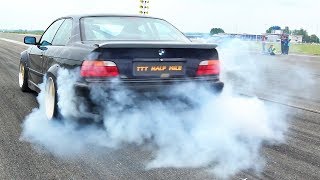 BMW 325i E36 Turbo Acceleration Sound Burnout [upl. by Remmer530]