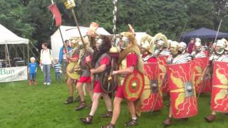 Roman Reenactment at the Amphitheatre in Caerleon Marching In [upl. by Schwejda]