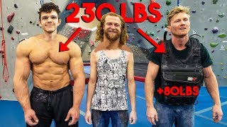 PRO CLIMBER  80LBS VS 230LB BODYBUILDER fair [upl. by Aikemat]