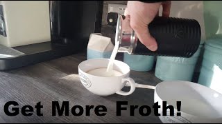 How to Get More Froth from Your Nespresso Coffee Aeroccino  Nespresso tips and help [upl. by Crandale637]