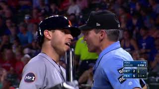 Angel Hernandez Ejects Kinsler in the Middle of his At Bat [upl. by Nosredneh350]