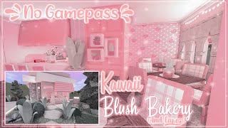 ROBLOX  Bloxburg Blush Pink Kawaii Bakery  Cafe  25k  Tour  Speedbuild  Screenies [upl. by Zink]