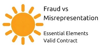 Fraud vs Misrepresentation  Other Essential Elements of a Valid Contract  CA CPT  CS amp CMA [upl. by Ainnos268]