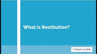 What is restitution [upl. by Born809]