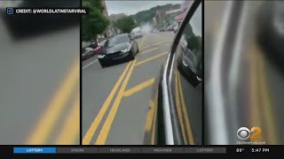 Shocking Video Cars Drag Race Through Upper Manhattan With State Trooper In Pursuit [upl. by Eire341]